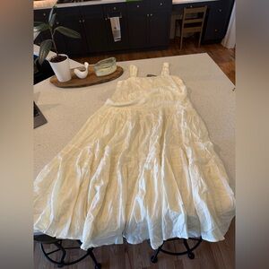 J Crew Light Cream Tiered Sundress - size M